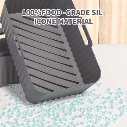 Non-Stick Rectangular Air Fryer Basket Easy Clean Air Fryer Silicone Pot Air Fryer Basket Suitable for Air Fryer
