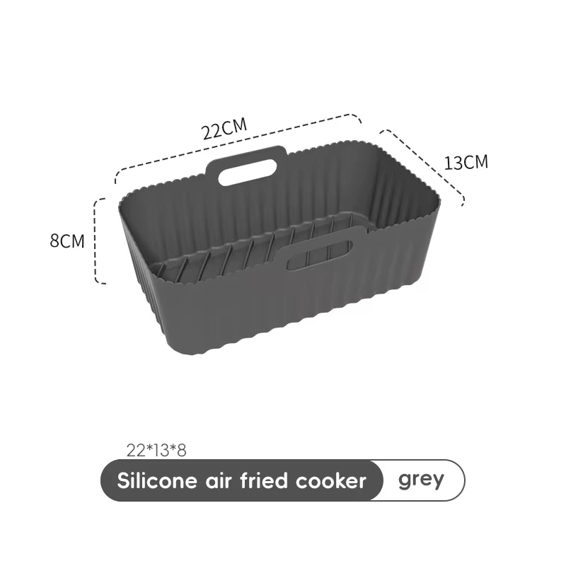 Non-Stick Rectangular Air Fryer Basket Easy Clean Air Fryer Silicone Pot Air Fryer Basket Suitable for Air Fryer