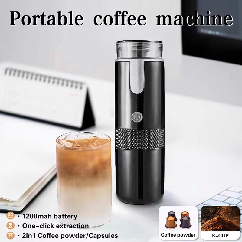 Portable Coffee Maker Electric Capsule Grind-And-Brew Coffee Maker Suitable for Ground Coffee and K-Cup Large Coffee Pods