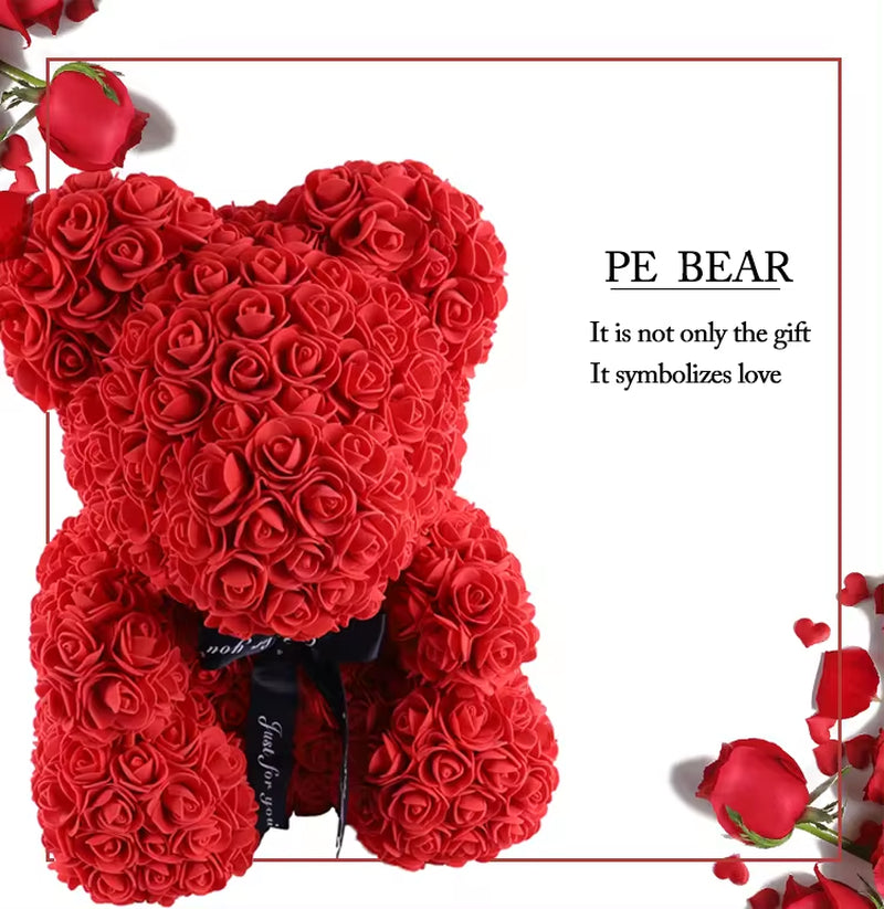 Wedding Teddy Rose Bear with Box ＆ Led Light for Girlfriend Valentines Gifts USA