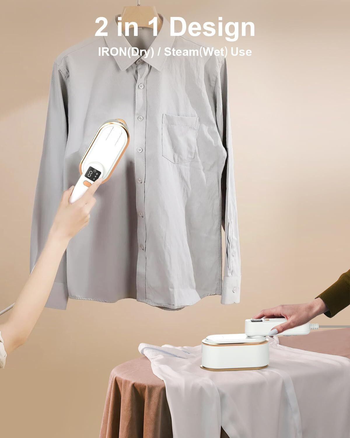 Travel Steamer Iron for Clothes - 1200W Handheld Size Portable Travel Steamer