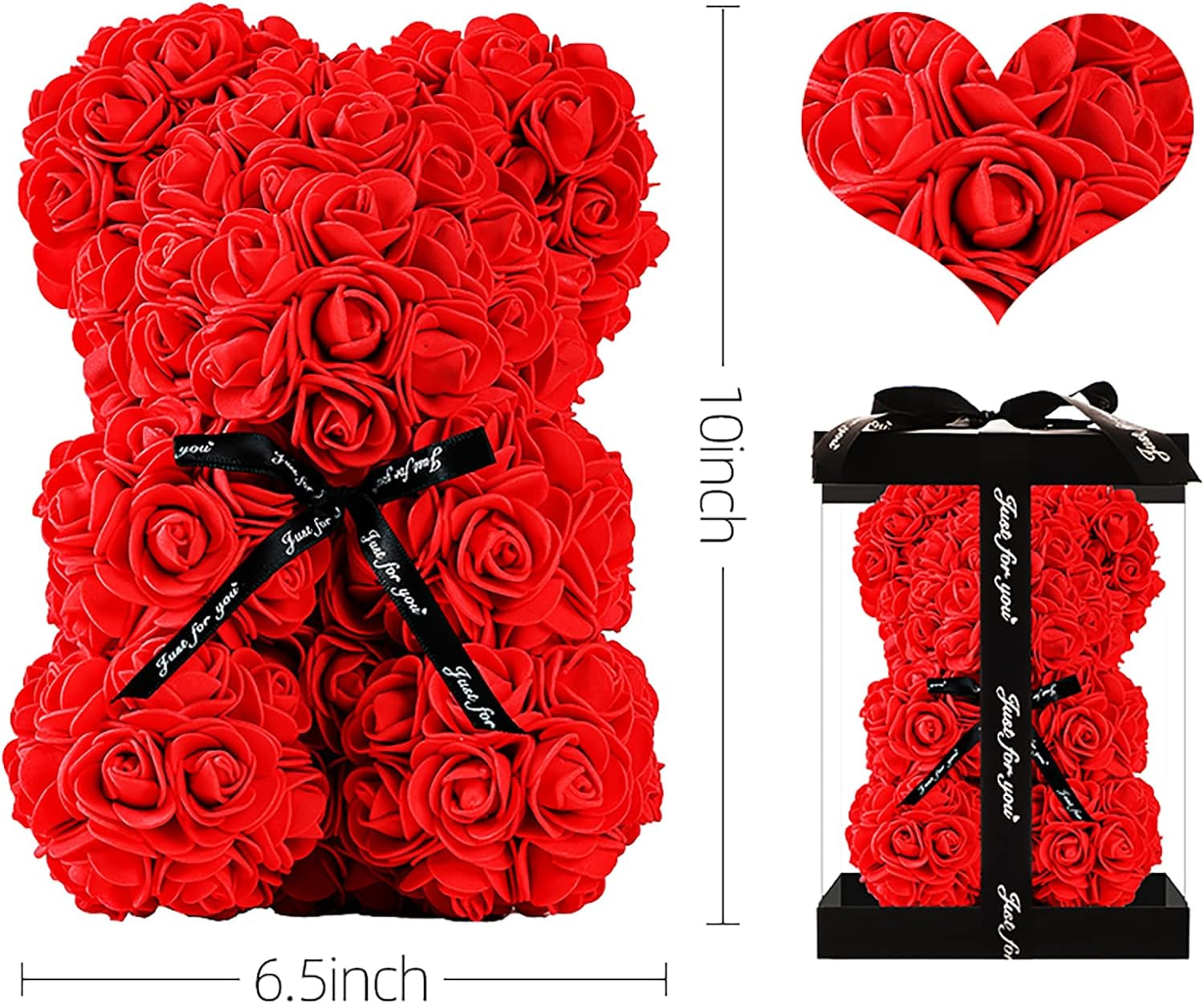 Wedding Teddy Rose Bear with Box ＆ Led Light for Girlfriend Valentines Gifts USA